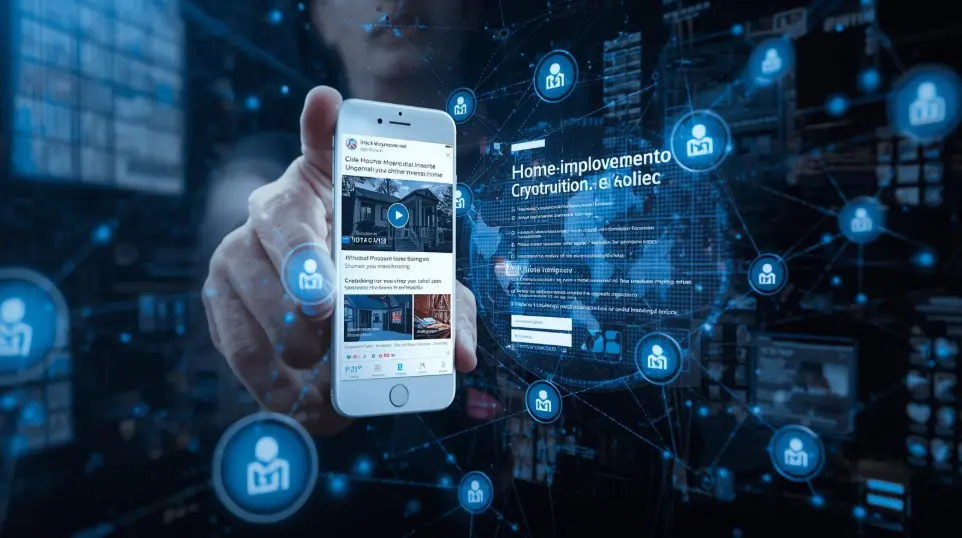 A digital marketing dashboard showing Google Ads and Facebook campaign analytics for roofing lead generation